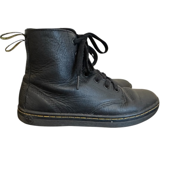 Dr. Martens Leyton Leather Ankle Boots Black Women Size 6 Grunge Indie 90s Punk - Picture 5 of 9